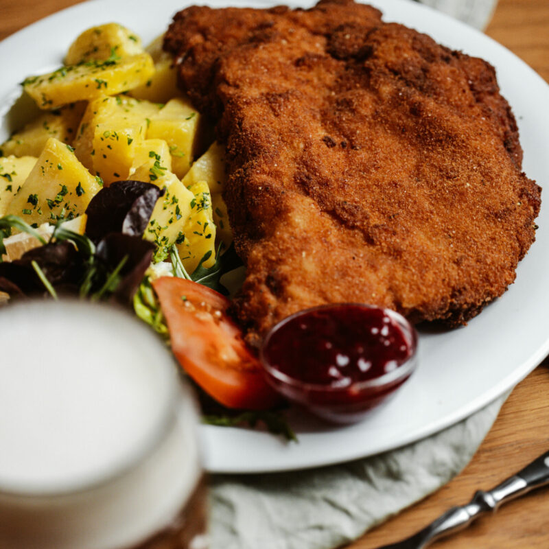 Plutzer Braeu Restaurant 1070 Wien Veganes Schnitzel